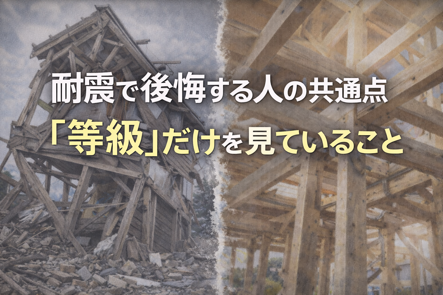 耐震で後悔する人の共通点は「等級」だけを見ていること