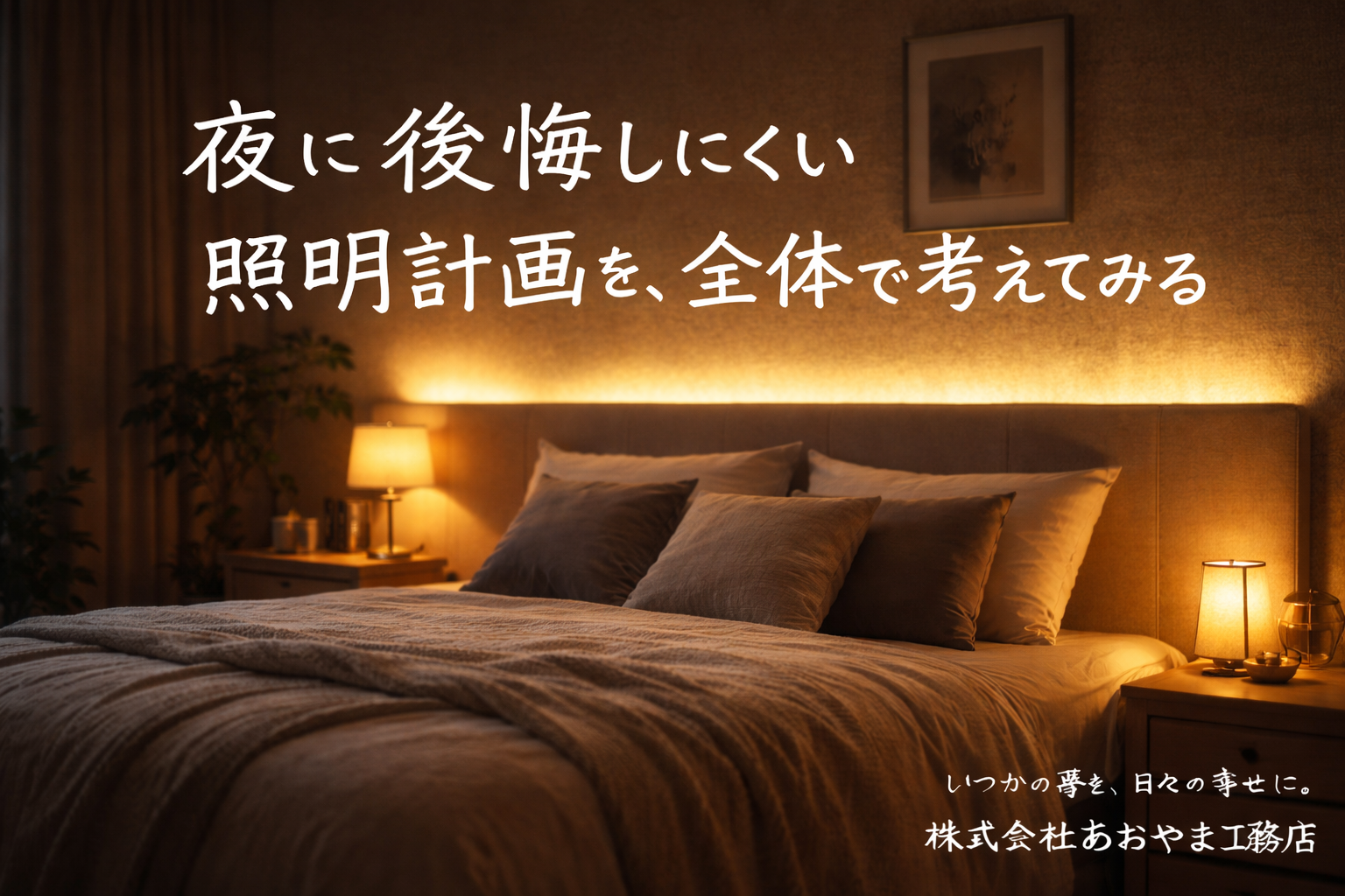 夜に後悔しにくい照明計画を、全体で考えてみる