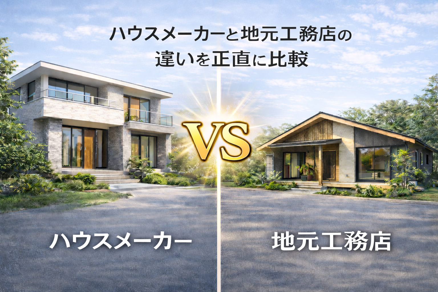 ハウスメーカーと地元工務店の違いを正直に比較