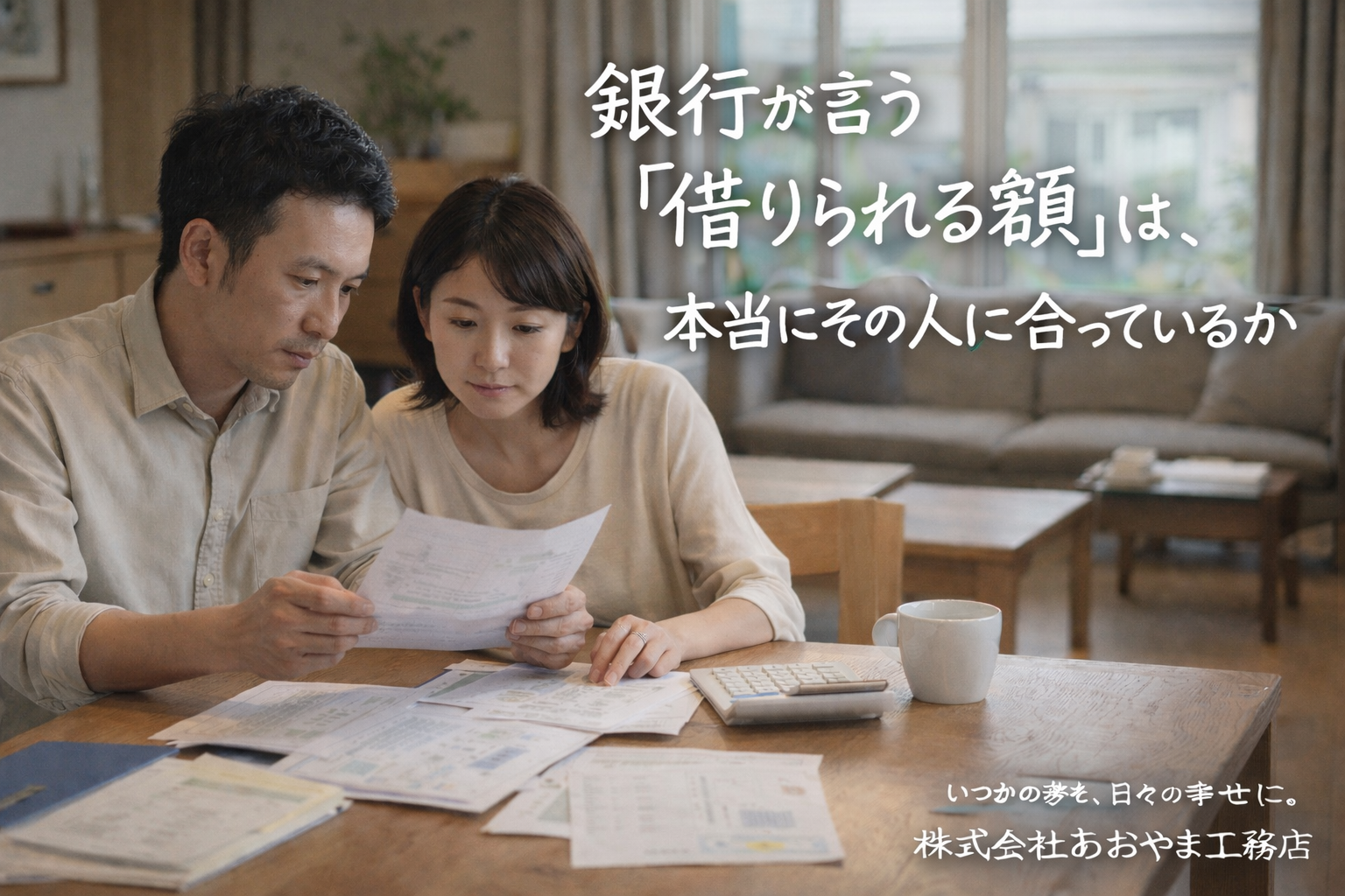 銀行が言う「借りられる額」は、本当にその人に合っているのか