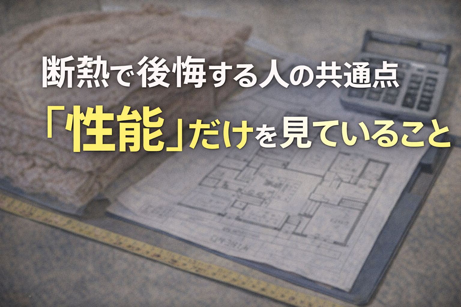 断熱で後悔する人の共通点は「性能」だけを見ていること