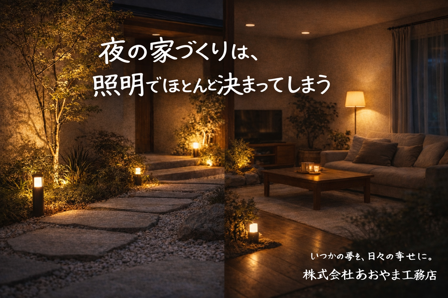 夜の家づくりは、照明でほとんど決まってしまう
