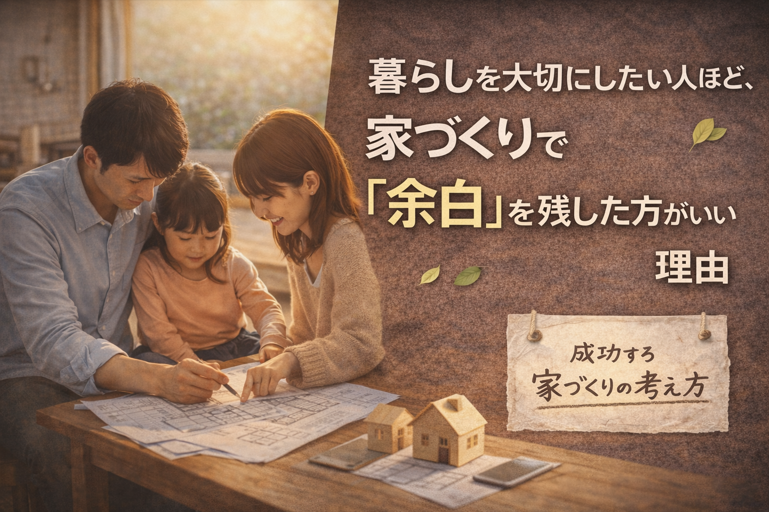暮らしを大切にしたい人ほど、家づくりで「余白」を残した方がいい理由